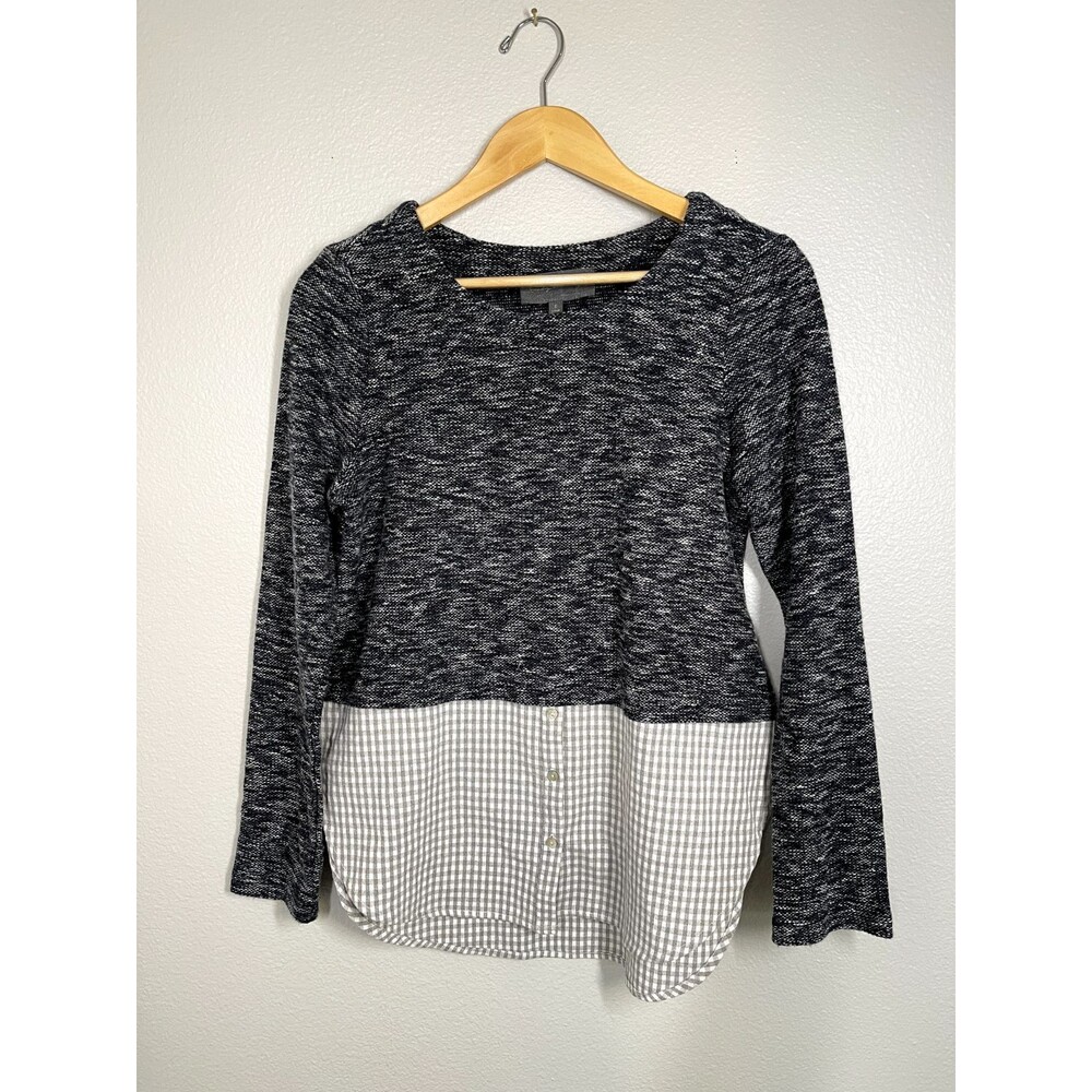 Anthropologie Sunday in Brooklyn Women's Sz S‎ Sweater over Button-up look combo